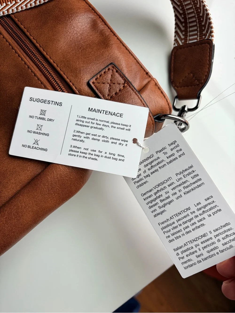 NWT brown Roulens Vegan Leather crossbody purse bag satchel - Picture 10 of 14